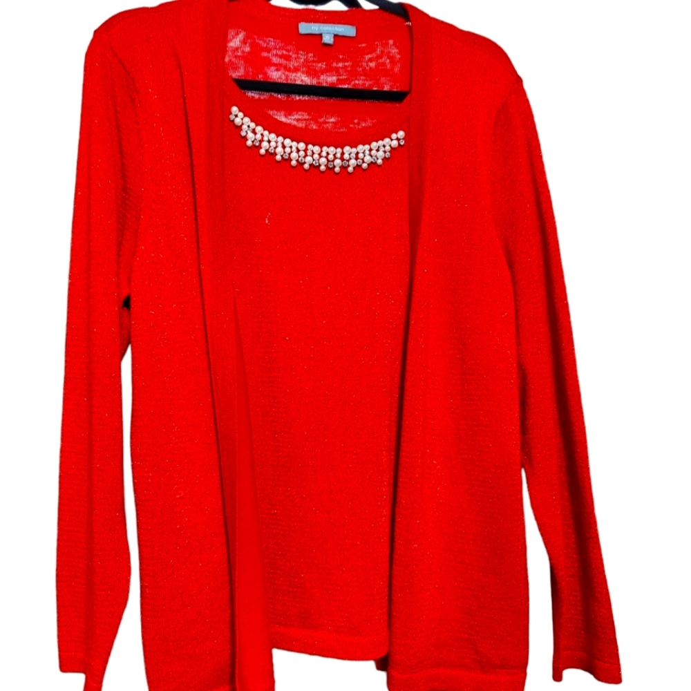 MY Collection Red Shimmer Blouse XL NWOT